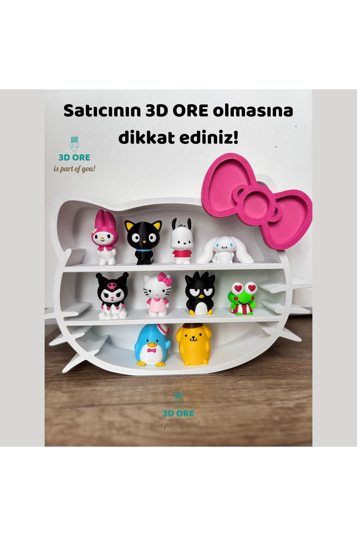 Hello Kitty Tasarımlı Dekoratif Figür Rafı