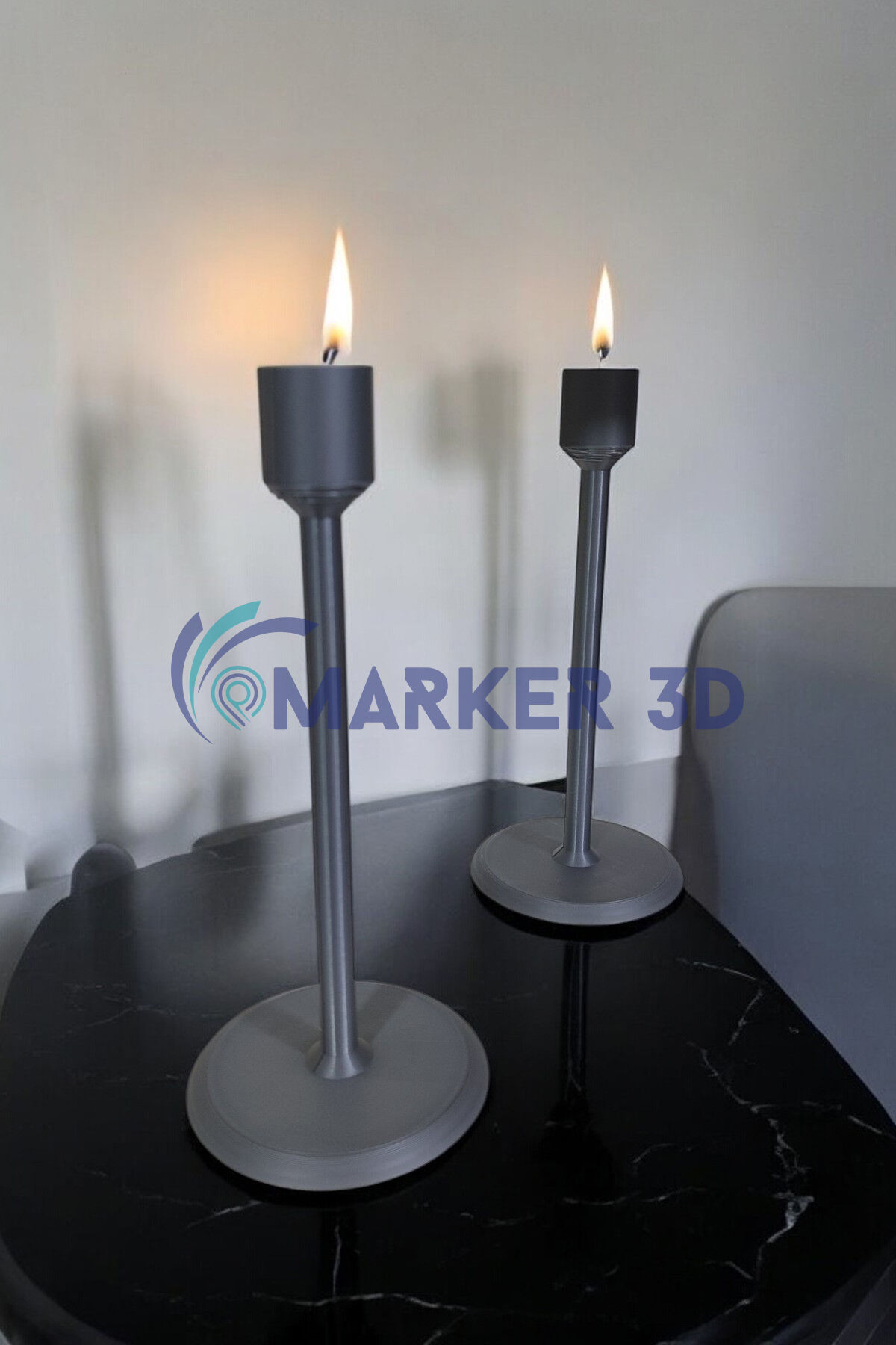 Modern Tarz Mumluk 2'li Set 3D Baskı